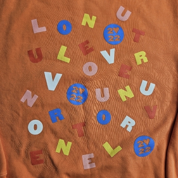 Harry Styles 2022 Love On Tour Love Soup Orange Alphabet Sweatshirt XL - Picture 2 of 8